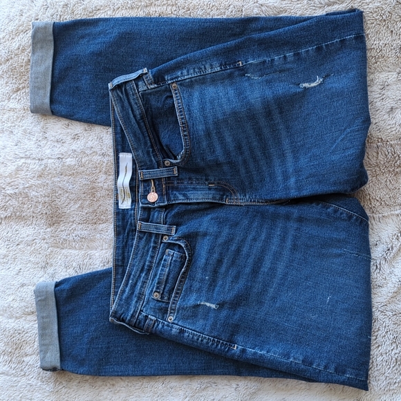 Levi Strauss Signature Distressed High Rise Boyfriend Blue Jeans Size 25 - Picture 2 of 7